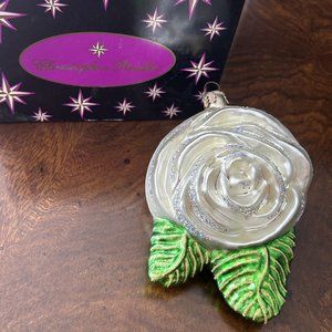 Christopher Radko Rare white Rose Ornaments
